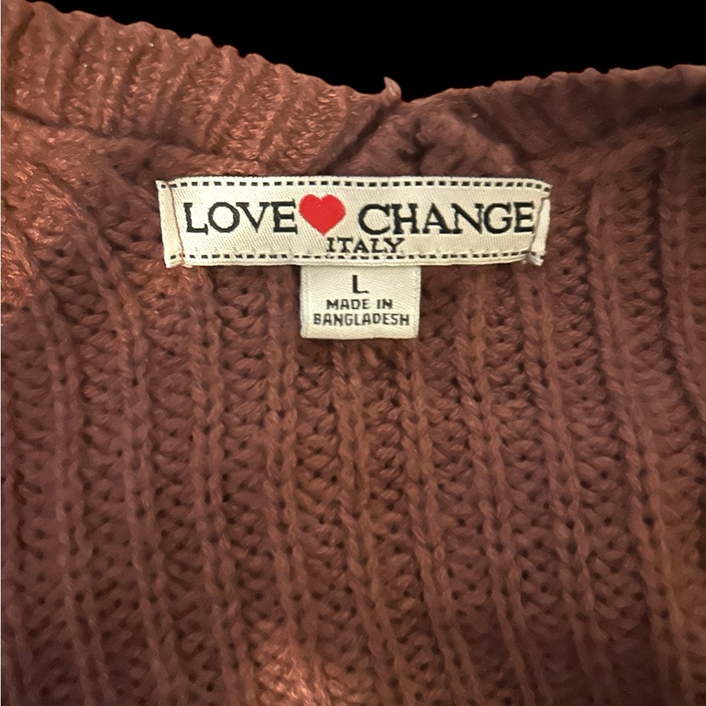 Crop top knitted elegant brow sweater by love change, Italy